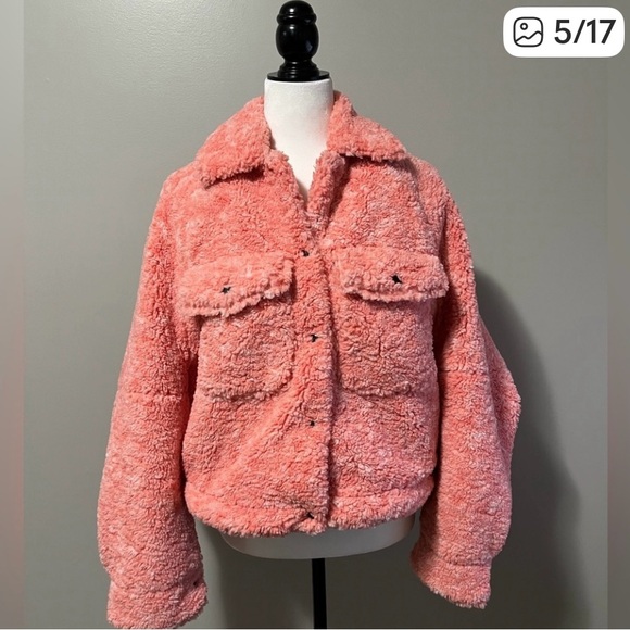FREE PEOPLE Teddy Swing Jacket Pink - Picture 11 of 12